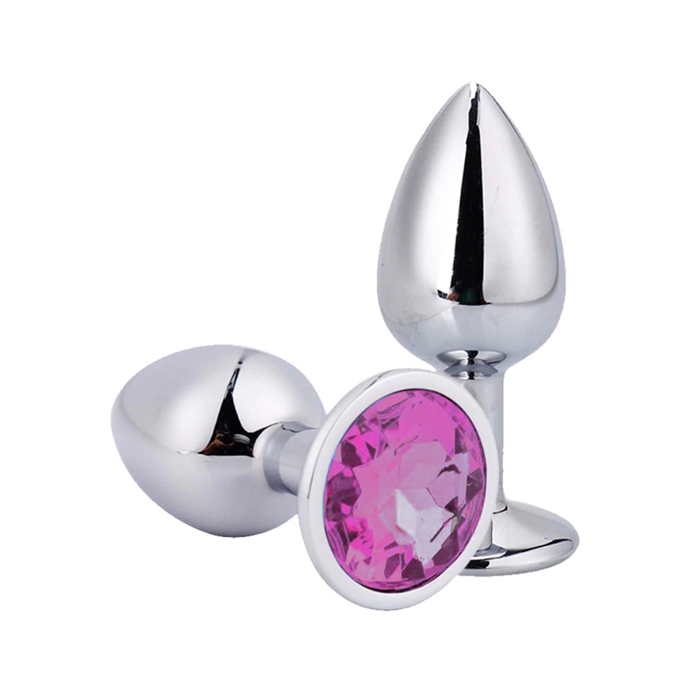Plug Anal de Metal com Pedra Pequeno General Import
