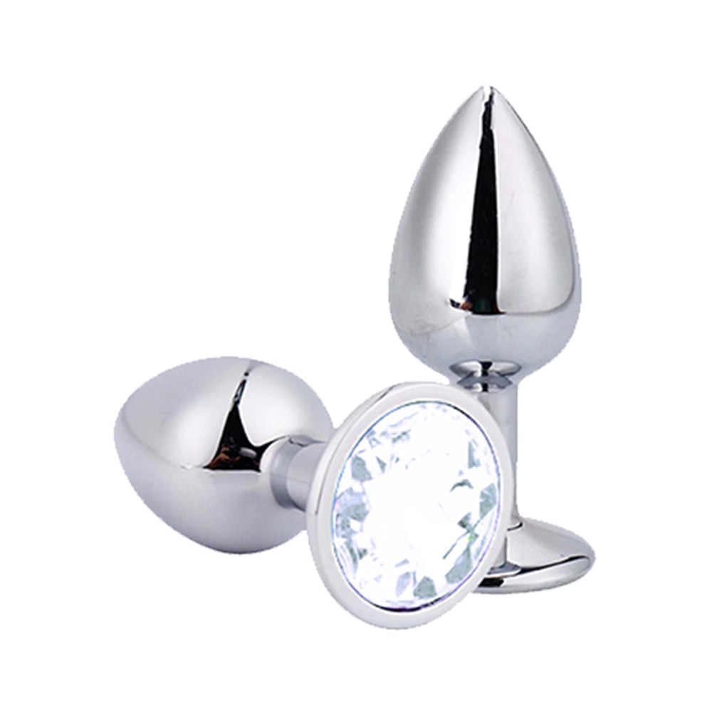 Plug Anal de Metal com Pedra Pequeno General Import