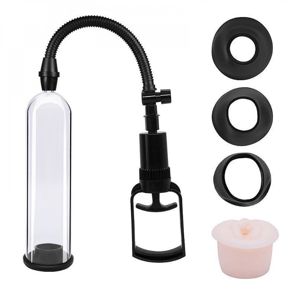 Bomba Peniana Manual Pump 3 Anéis Silicone e Bocal Vagina General Import