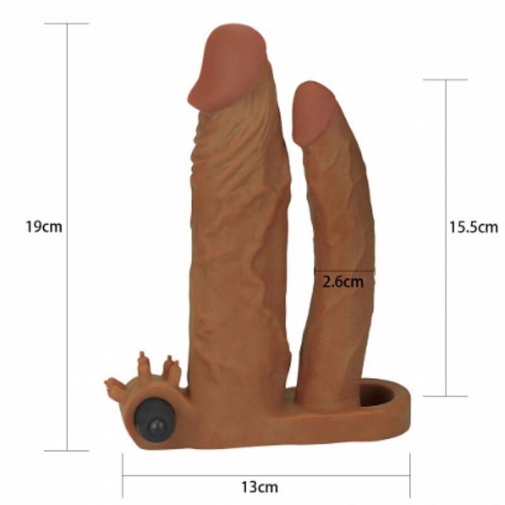 Capa Peniana Extensora Pleasure Two Dupla Penetração com Vibro General Import
