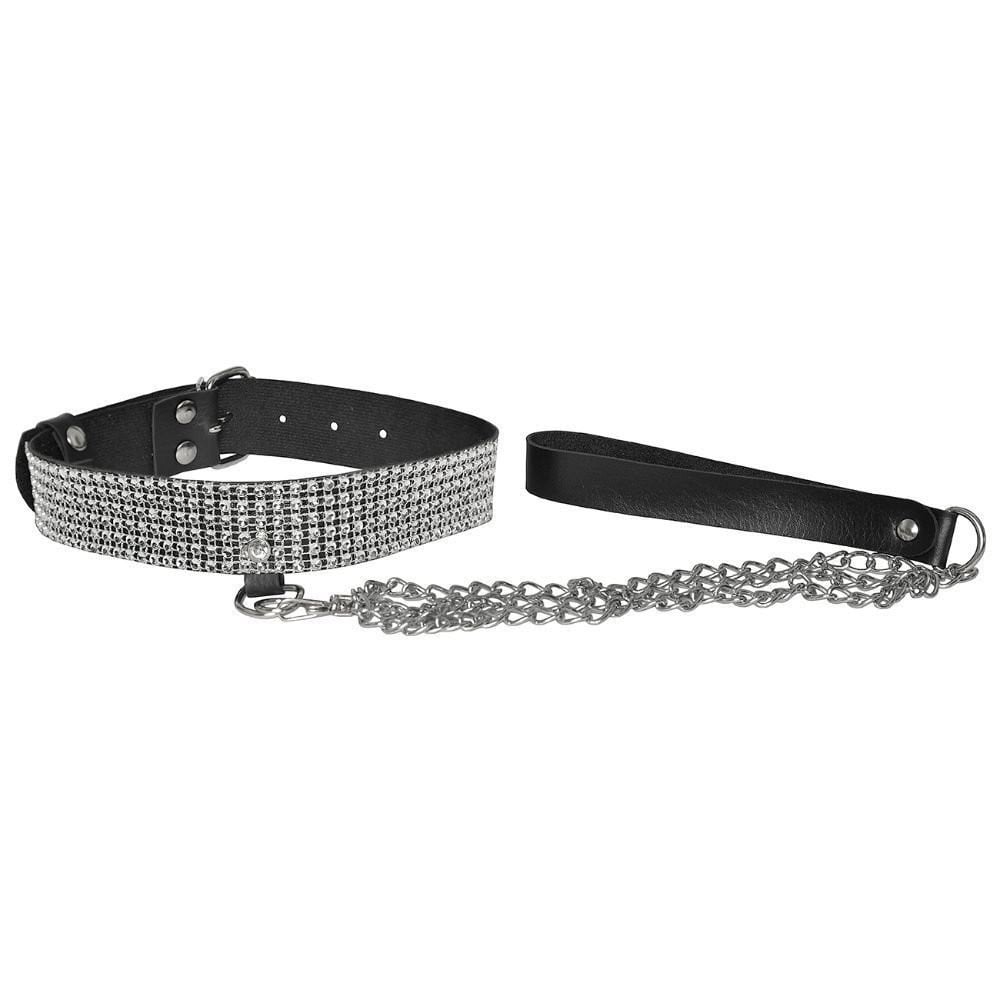 Choker Strass com Guia Dominatrixxx