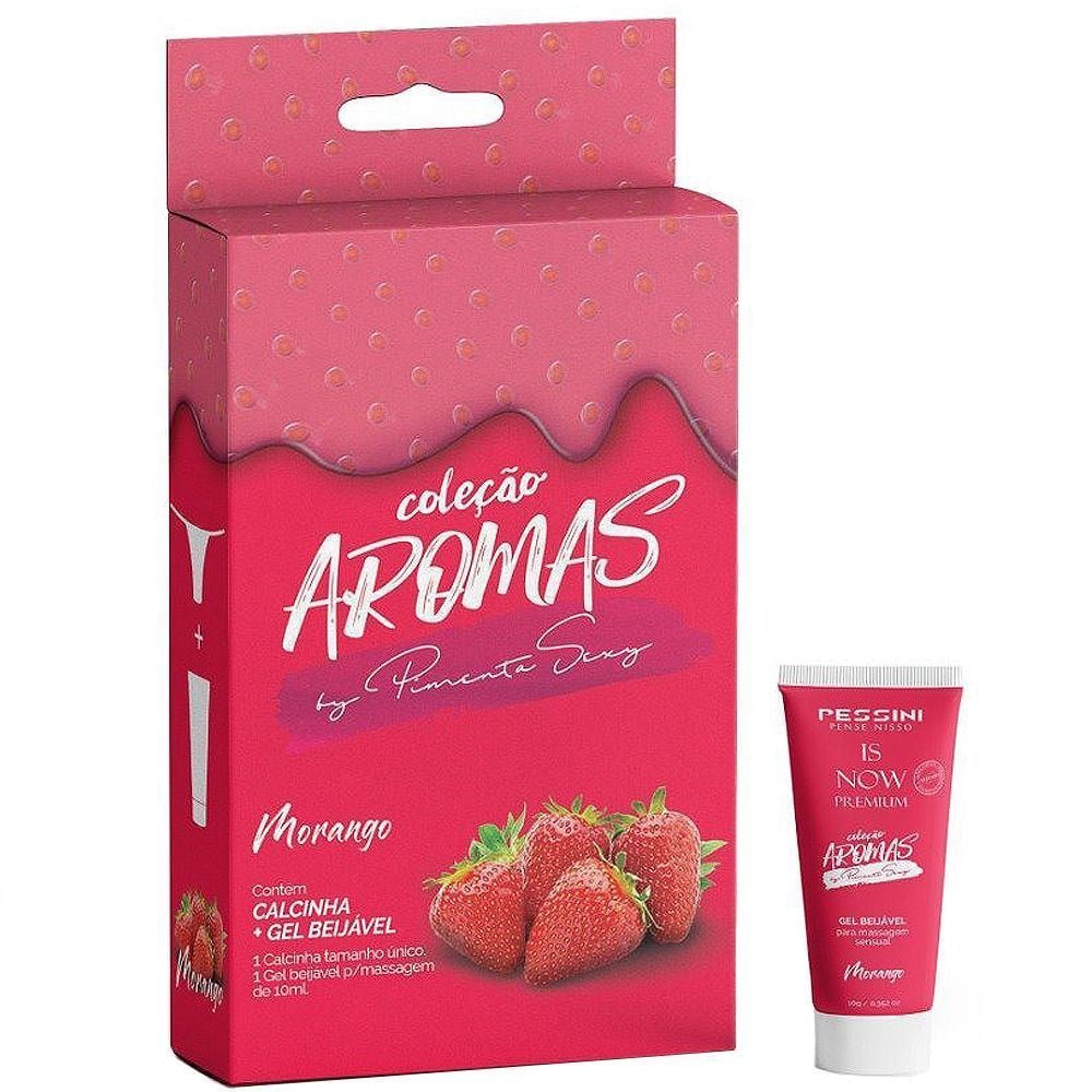 Kit Calcinha Fio Dental Aromas e Gel Comestivel Pimenta Sexy