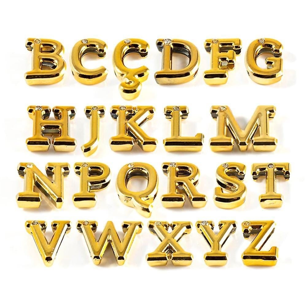 Letras Consoantes Abs Dourada Strass 10 Unidades Hard