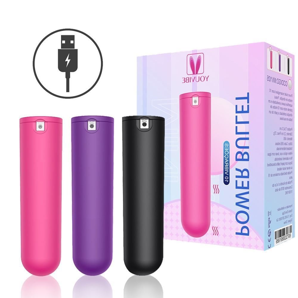 Mini Power Bullet Collor Usb 10 Vibrações General Import