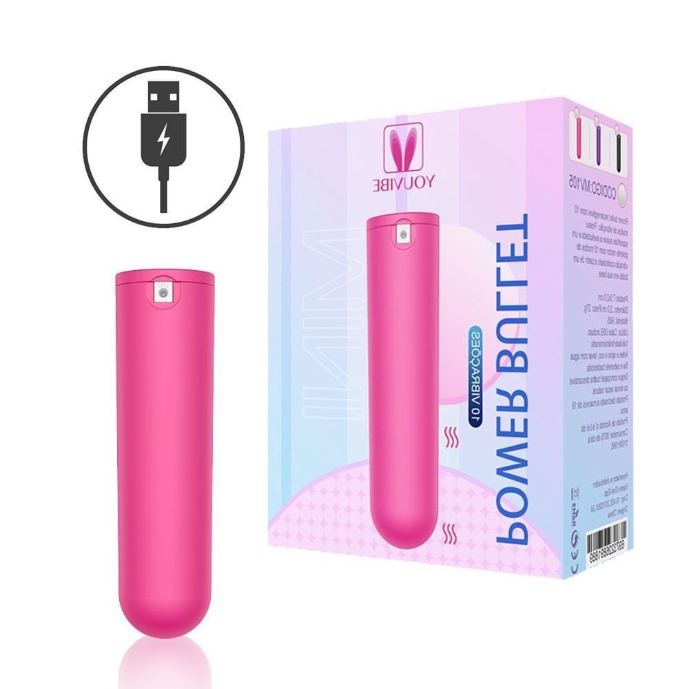 Mini Power Bullet Collor Usb 10 Vibrações General Import