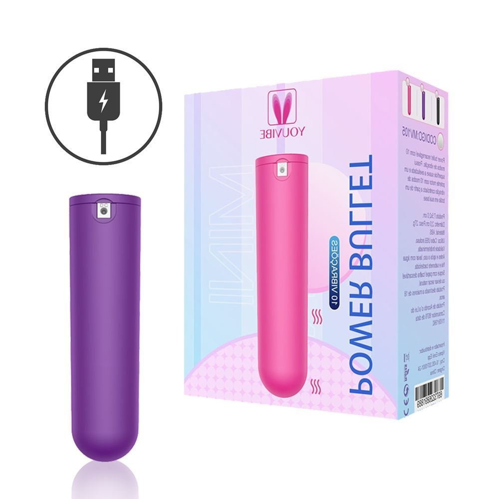 Mini Power Bullet Collor Usb 10 Vibrações General Import