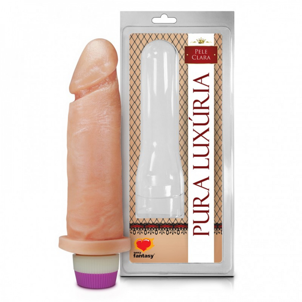 Pênis Realístico com Vibro 15,3x4,5cm Sexy Fantasy