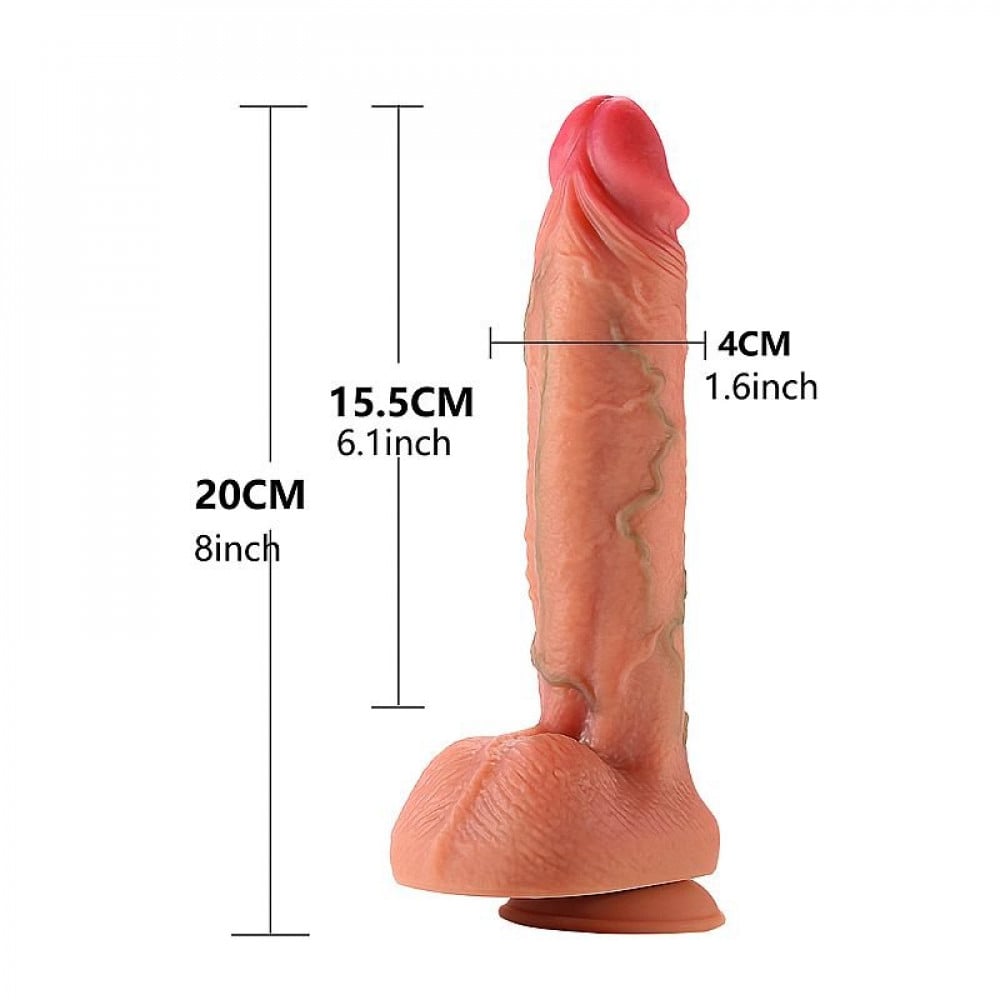 Pênis Realístico Rotativo Vai e Vem e Aquecimento 7 Modos 20x4cm General Import
