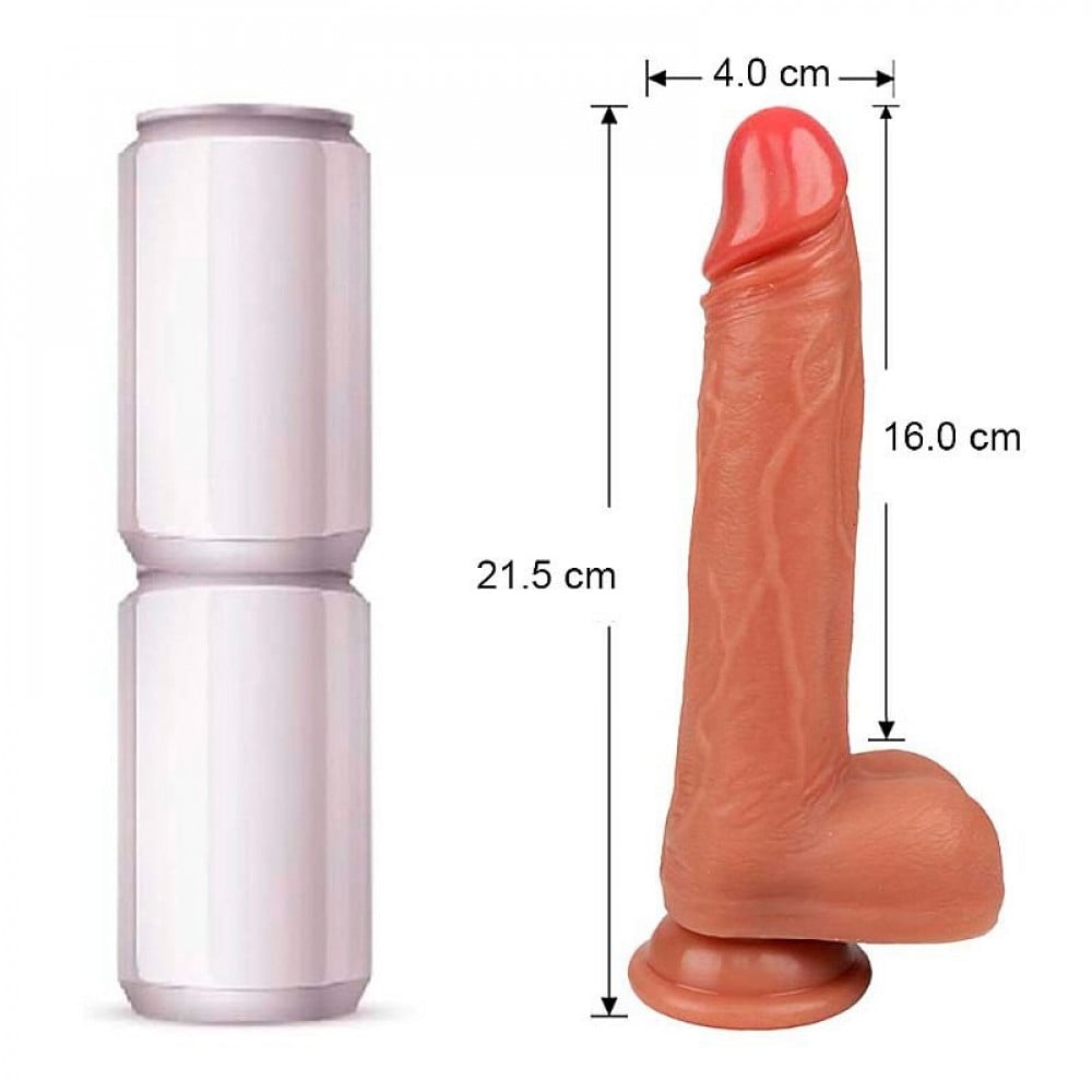 Pênis Realístico Vibro Vai e Vem Rotação App 9 Modos 21,5x4cm General Import