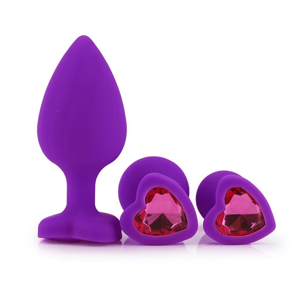 Plug Anal Aveludado Pequeno Coração com Pedra General Import