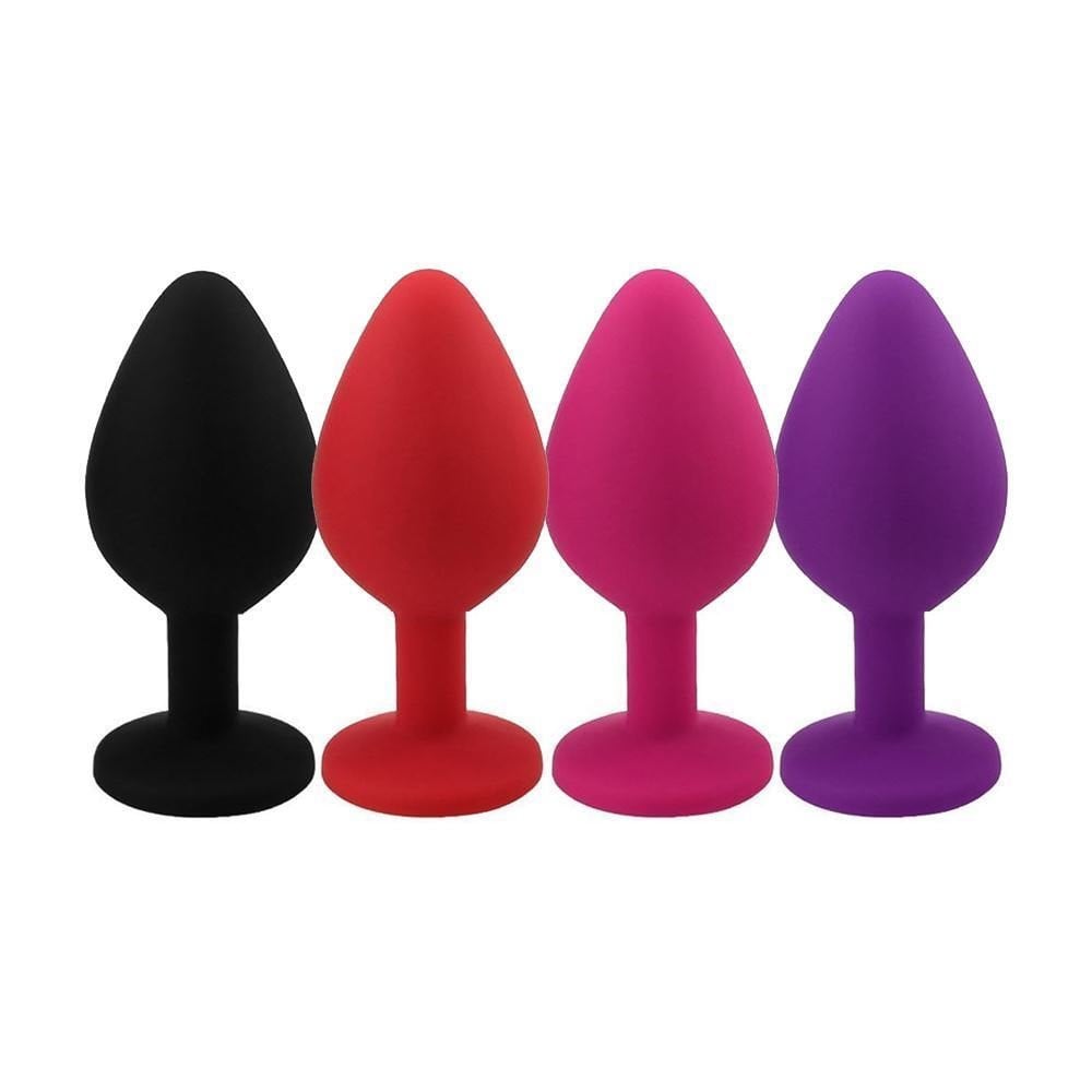 Plug Anal Aveludado Grande com Pedra General Import