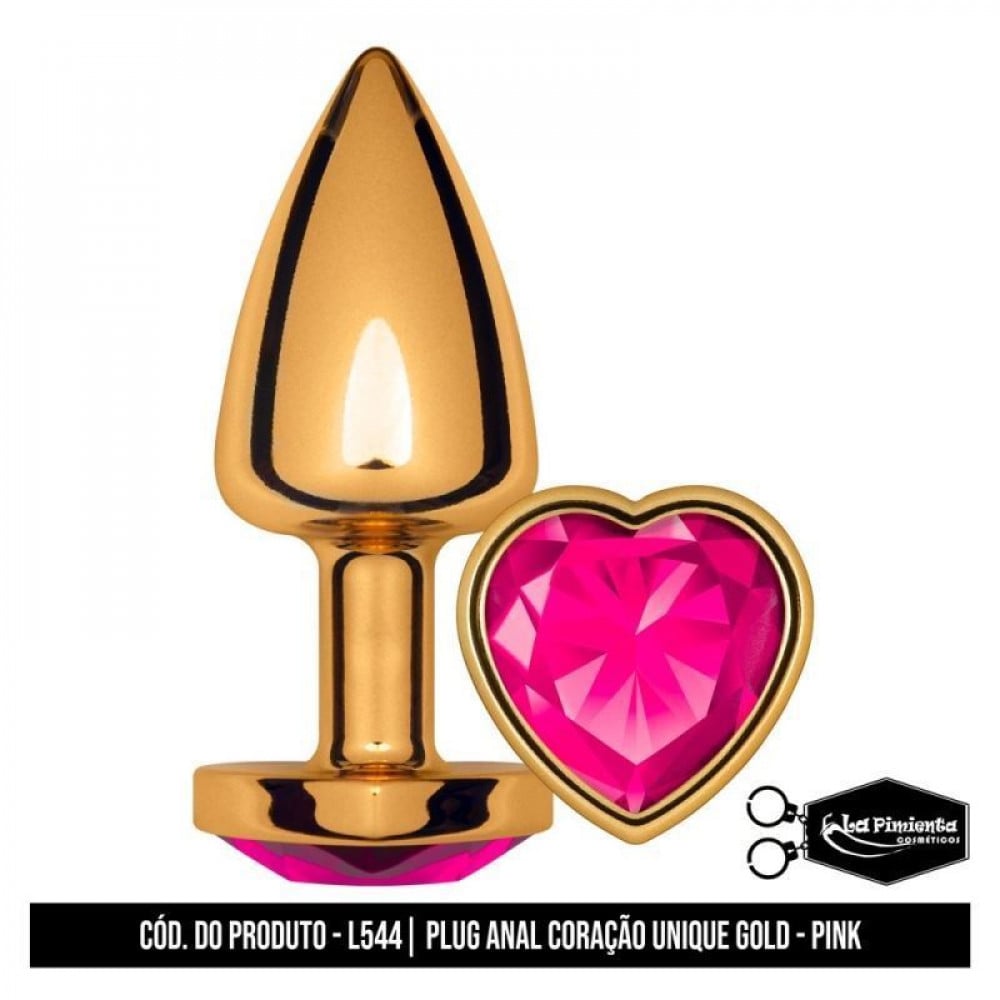 Plug Anal Coração Abs Unique Gold La Pimienta