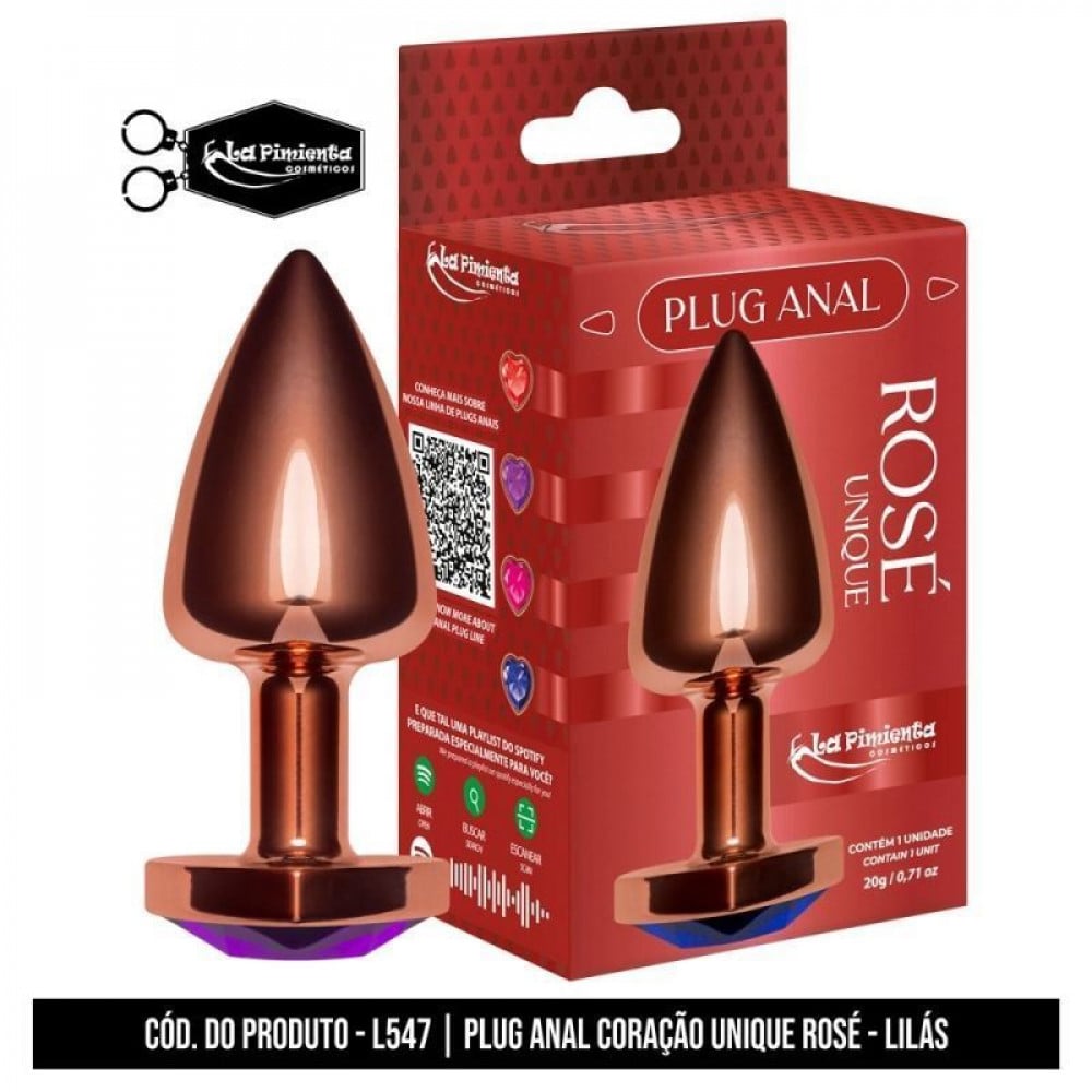 Plug Anal Coração Abs Unique Rosê La Pimienta