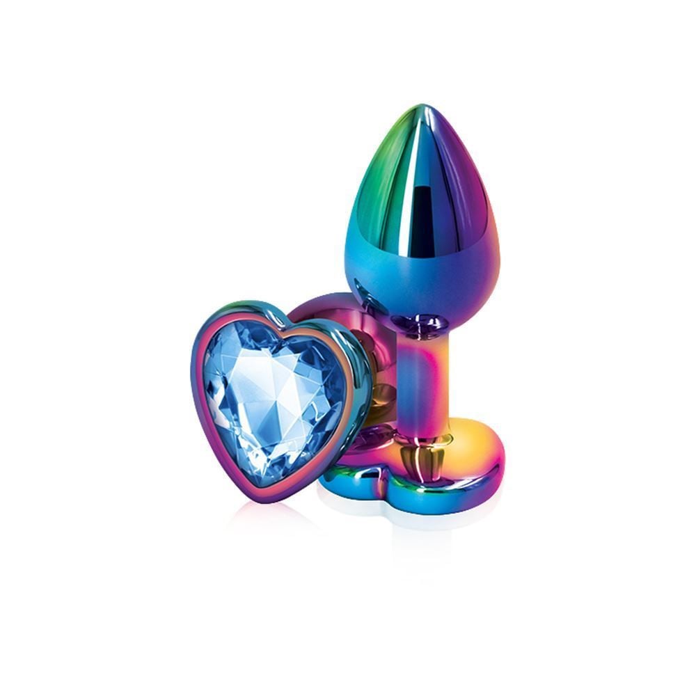 Plug Anal de Metal Coração Grande Camaleão com Pedra General Import