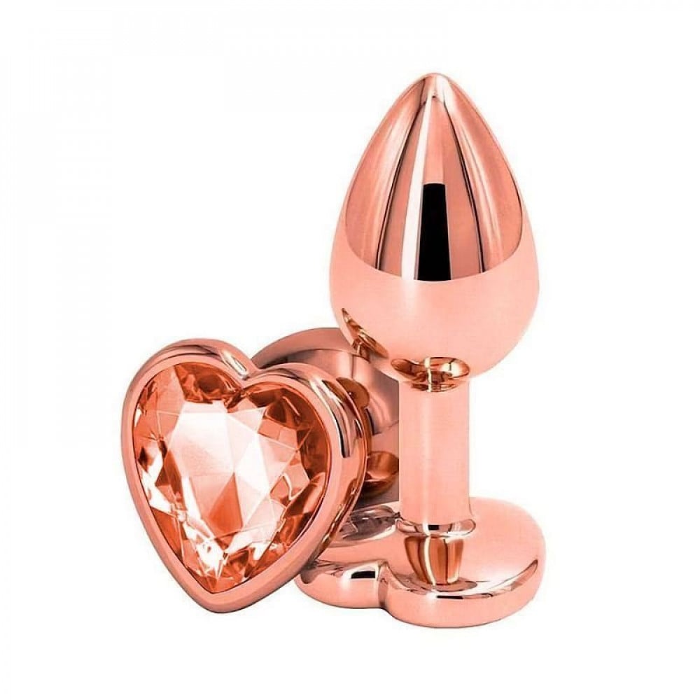 Plug Anal Rosé em Aço com Formato de Coração P General Import