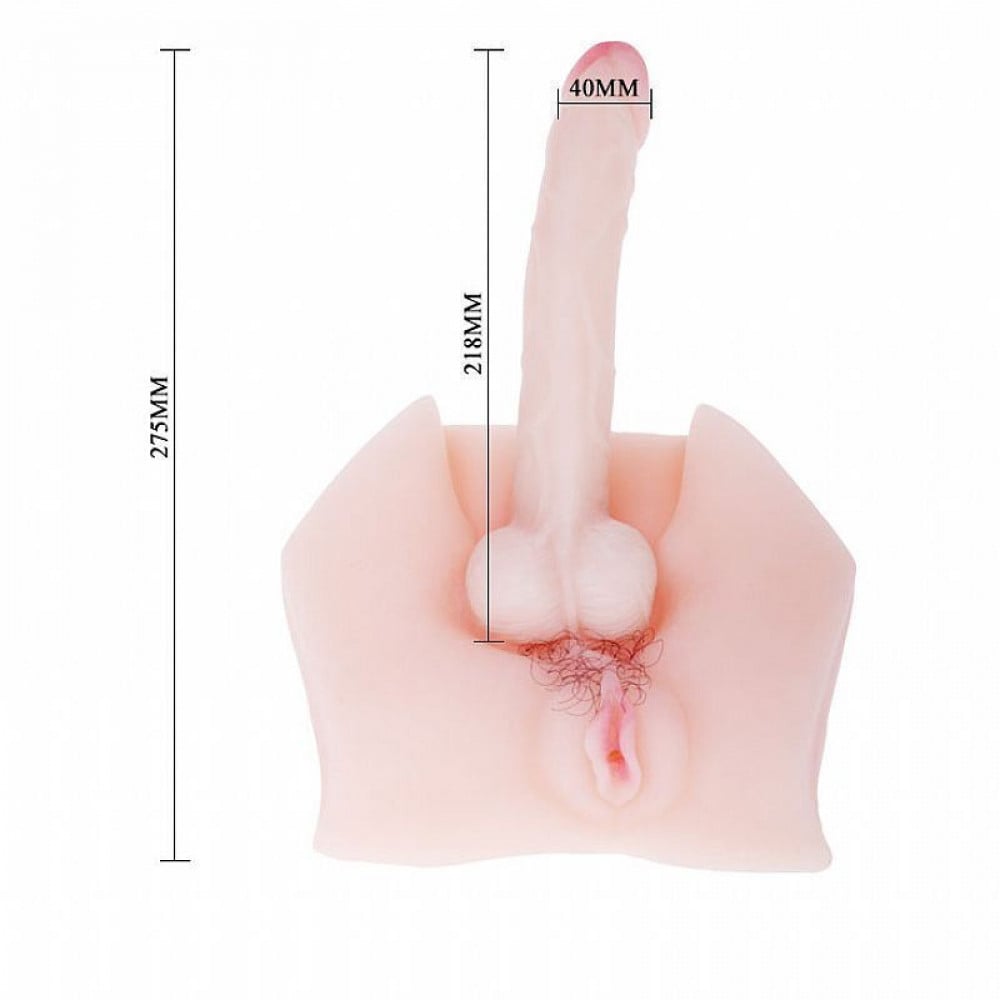 Prótese Masturbadora Hermafrodita Pênis e Vagina Vibrador General Import