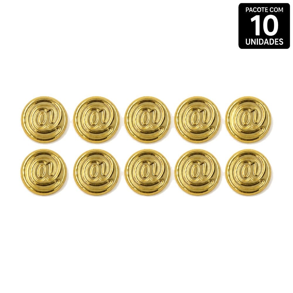 Arroba Caractere Abs Dourado 10 Unidades Hard