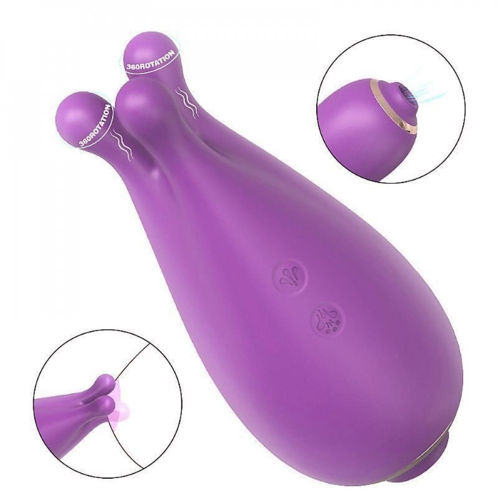 Vibrador de Clitóris com Pulsação e Rotação Kraken General Import