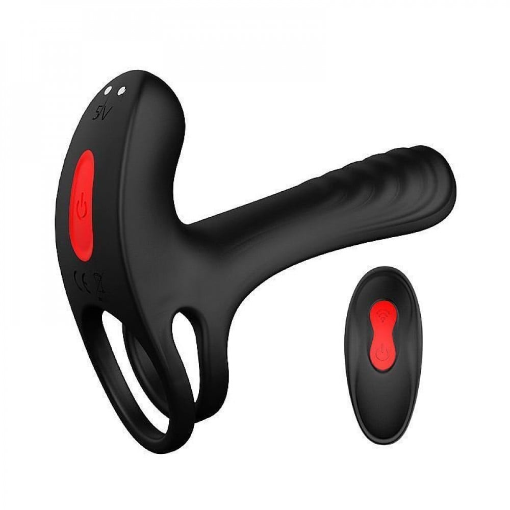 Vibrador Peniano com Anel Duplo Frank Rct com 9 Vibrações General Import