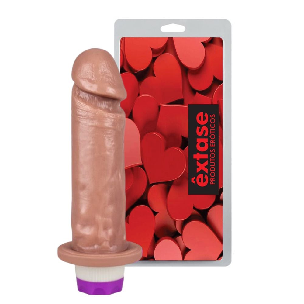 Prótese Realística 15x4cm com Vibro Interno Êxtase