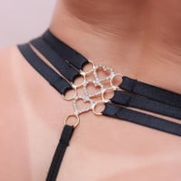 Calcinha Fio Dental 3 Alças Coração com Strass Tallyta