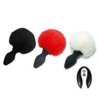 Plug Anal M Pompom Coelho Vibro e Controle General Import