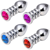Plug Anal Metal Aspiral Ball com Jóia General Import