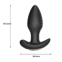 Plug Anal Silicone Vibro e Rotação App 9 Modos General Import