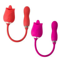 Vibrador Ponto G e Clitóris Dedilhado Rosa 3 Flowery General Import