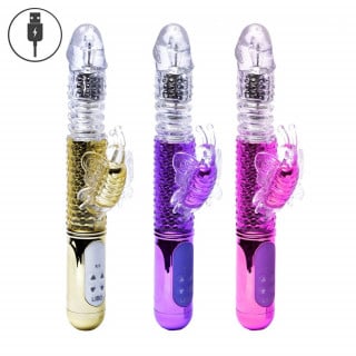 Vibrador Rotativo Recarregável Vai e Vem Boboleta 36 Vibrações General Import