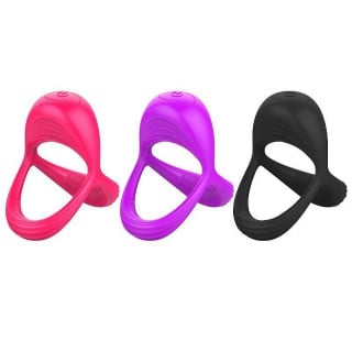 Anel Peniano Duplo com Vibrador e Estimulador de Clitóris 2 General Import