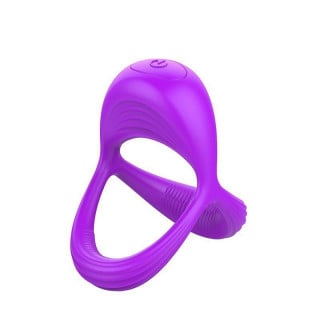 Anel Peniano Duplo com Vibrador e Estimulador de Clitóris 2 General Import