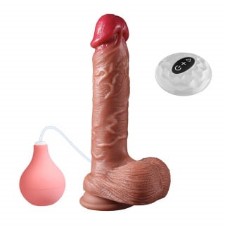 Pênis Ejaculador Vibro e Controle 7 Modos 22,5x4cm General Import