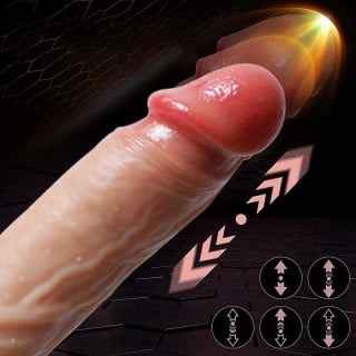Pênis Realístico Silicone Vibro Vai e Vem Aquecimento 22x3,8cm General Import