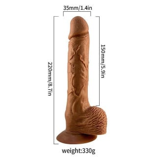 Pênis Realístico Vibrador Telescopic Vai e Vem 22x3,5cm 10 Vibrações General Import