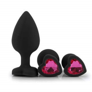 Plug Anal Aveludado Pequeno Coração com Pedra General Import