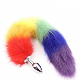 Plug Anal em Metal com Rabo Colorido General Import