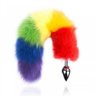 Plug Anal em Metal com Rabo Colorido General Import
