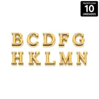 Letras Consoantes Abs Dourada Strass 10 Unidades Hard