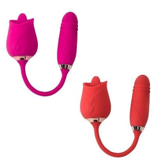 Vibrador Ponto G e Clitóris Vai e Vem Rosa 2 Flowery Plus General Import
